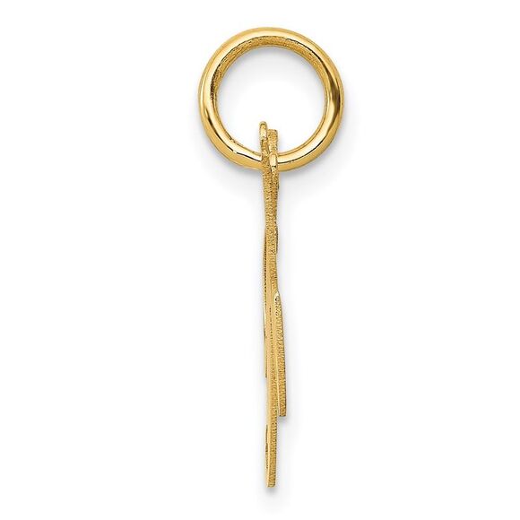 Kazi Luxury 14k Yellow Gold Small Fancy Script Letter K Initial Charm - Picture 2 of 4